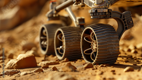 Mars Rover Replica Exploring Simulated Martian Terrain