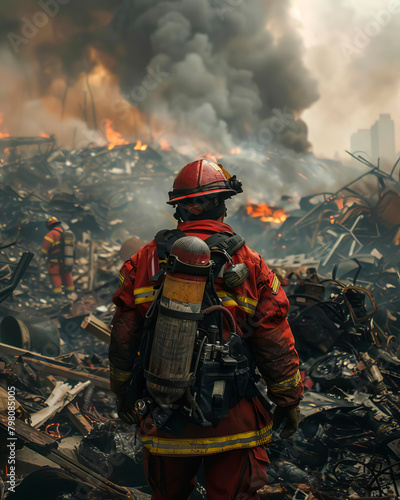 Urban search and rescue teams emerge amidst formidable destruction photo