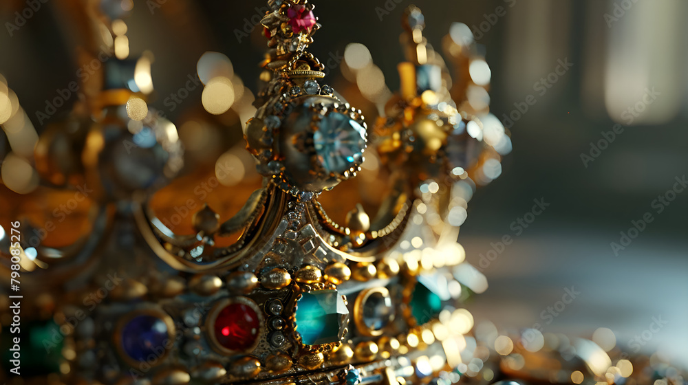 The Royal Coronation Crown Isolated. AI generative. The Royal Coronation Crown Isolated. AI generative.