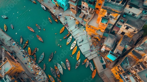 ariel view of boat photo