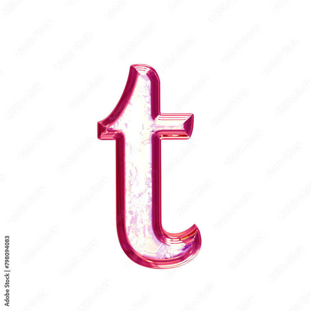 Ice symbol in a pink frame. letter t Ice symbol in a pink frame. letter t