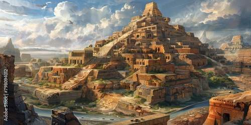 Echoes of Antiquity: Towering Buildings in the Ancient Cityscape