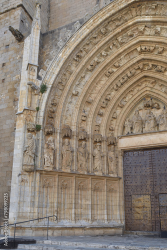 detail of cathedral of  Santa Maria de Castello de Empuries  Girona province  Catalonia  Spain