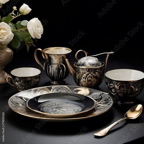 Exquisite tableware set for a fine dining experience © Elisaveta