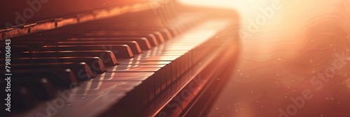 Emotive piano music with a soft gradient wallpaper creating a sense of depth and an intimate introspective mood photo