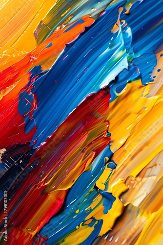 Beautiful strokes of colorful oil paint in the background  closeup
