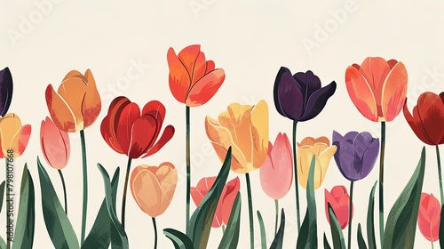 Celebrate Mother s Day with a charming greeting card adorned with vibrant tulips photo