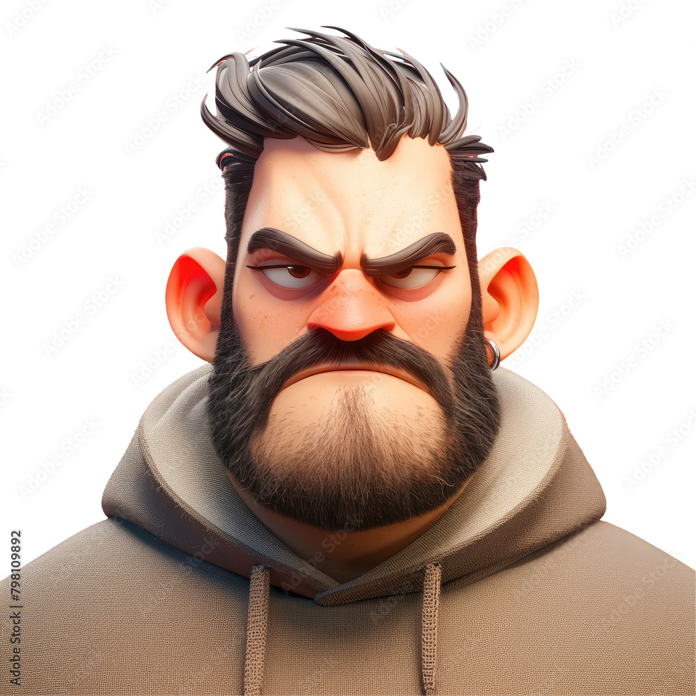 Εκτύπωση καμβά A background cartoon character depicted as an adult with a beard stands alone in