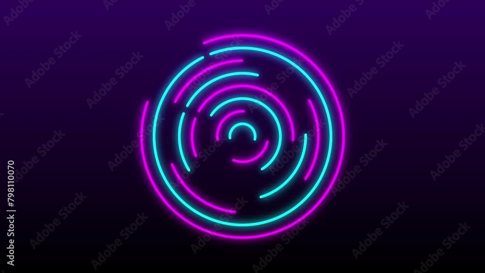 blue pink laser lines circle glowing neon frame looping animation blue pink laser lines circle glowing neon frame looping animation