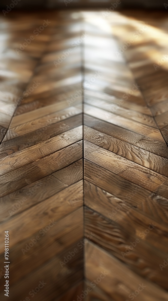 Close-up on the detail and symmetry of a finely crafted herringbone parquet, timeless elegance Close-up on the detail and symmetry of a finely crafted herringbone parquet, timeless elegance