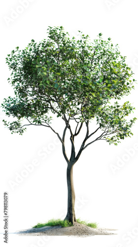 3D rendering of a single green tree