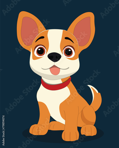 A cute little dog cartoon character design for 2d animation