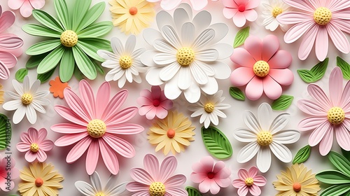 3d flowers pink background or pattern. Spring time and summer blossom banner. Happy spring concept wallpaper.