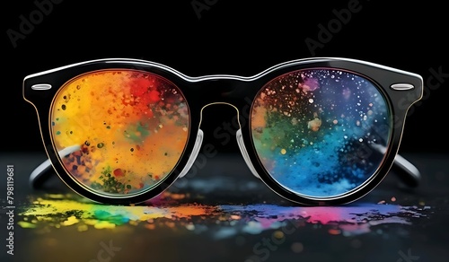 Abstract lifestyle sunglasses and colorful splashing shapes © iLegal Tech
