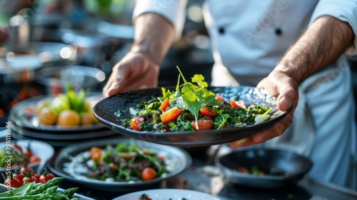 b'Chef is plating a delicious meal'