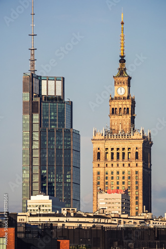 View of the building of culture and science in Warsaw. Poland