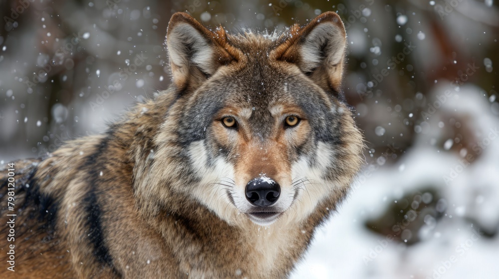 Wolf howling under the moonlight in a dense forest setting - majestic wildlife scene
