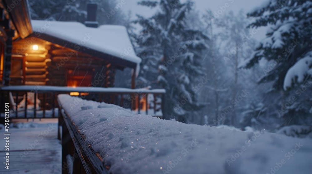 A winter storm rages outside but inside a cozy cabin a family enjoys the toasty heat of a sauna surrounded by the blinding whiteness of the snow outside..