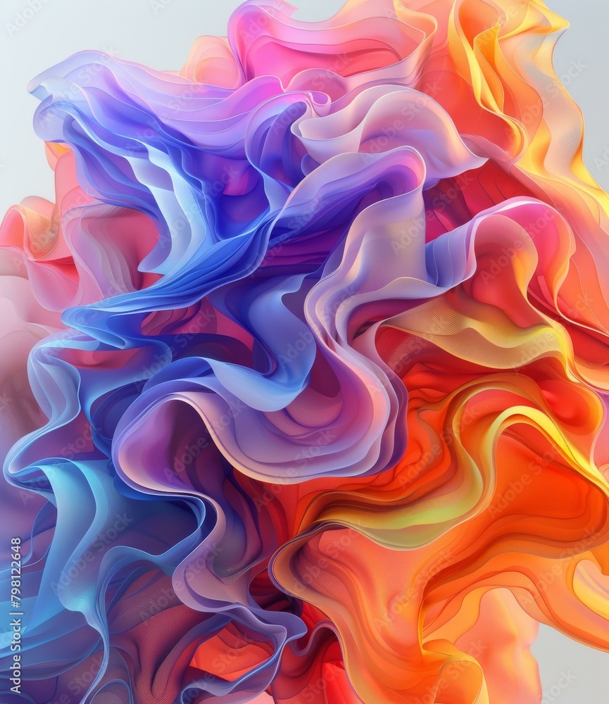 Obraz premium Colorful abstract painting with smooth fluid shapes
