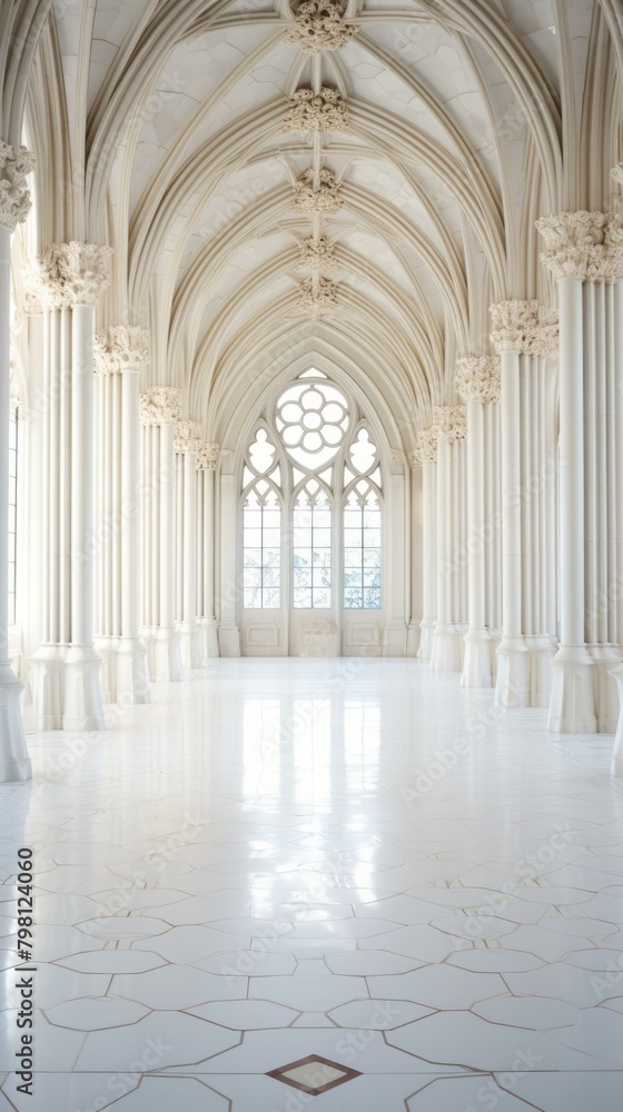 b'ornate white gothic architecture interior'