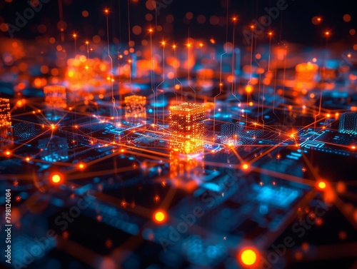 An abstract representation of a quantum computer.