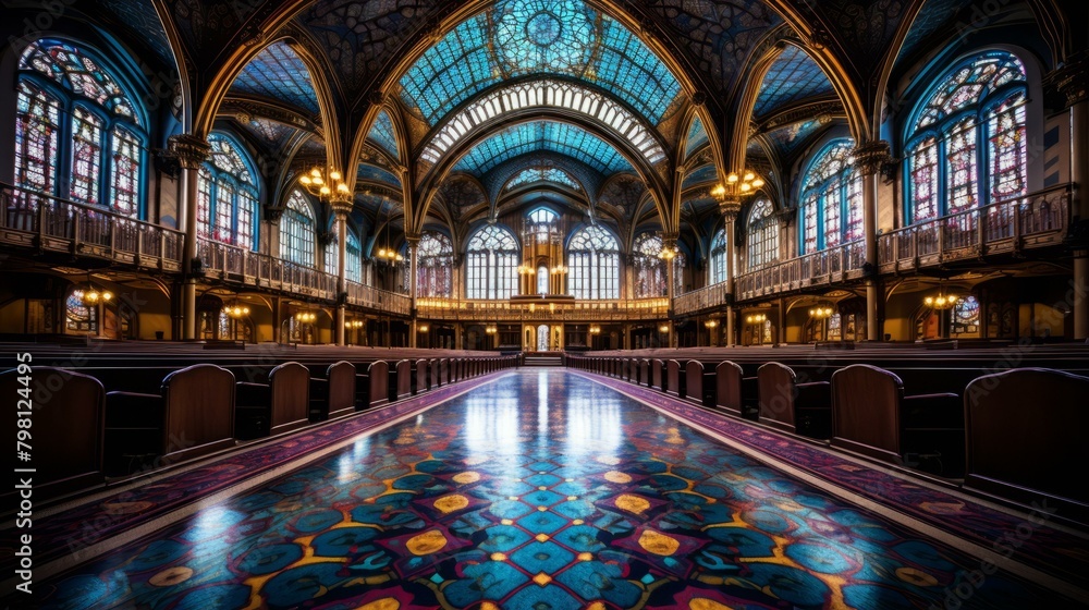 Obraz premium b'Ornate Colorful Synagogue Interior'
