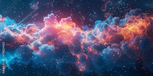 b'Colorful Glowing Nebula in Space'