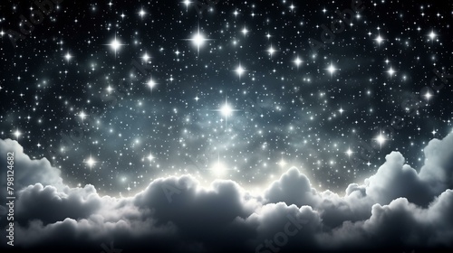 b'Starry Night Sky with Clouds' photo