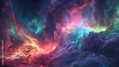 b Interstellar Space Travel Through a Nebula 