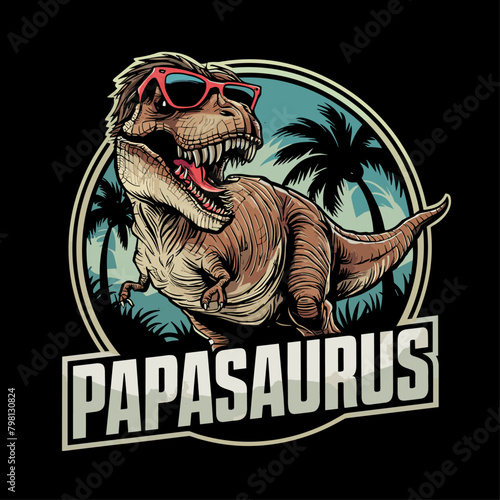 Fathers Day 2024 Vector illustration typography, papaSaurus