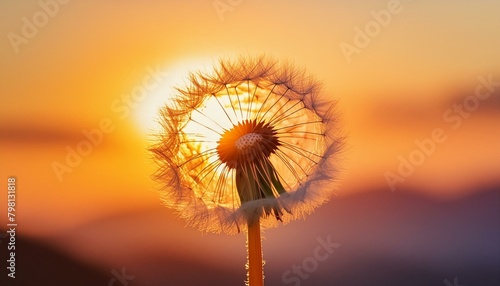 Sunset Silhouettes  Dandelion Embracing Evening Glow
