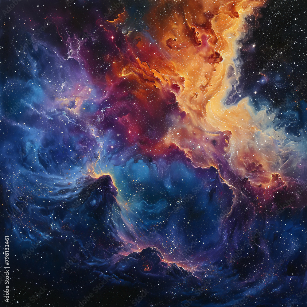 Fototapeta premium Beyond the Stars Views of the Universe and Nebulas