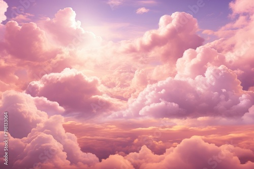 b'A Breathtaking Sunset Over a Pink Cloud Ocean'