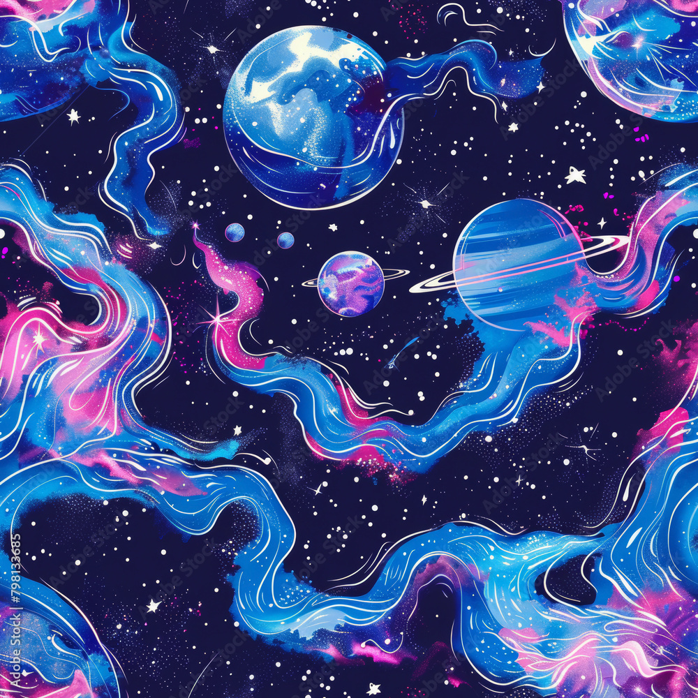 Fototapeta premium Galactic Kaleidoscope Psychedelic Cosmos Pattern