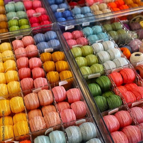 yarn sorted in colors