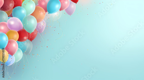 Colorful balloons and confetti © xuan