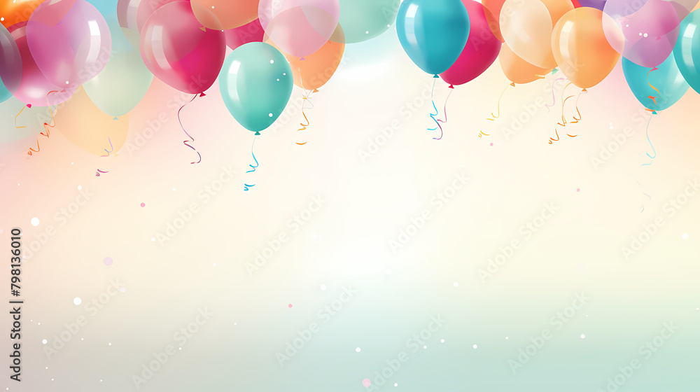 Colorful balloons and confetti