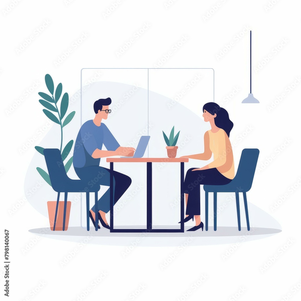 b'Business meeting, interview or negotiations concept'