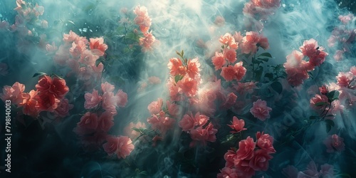 b'ethereal flowers in the mist' photo