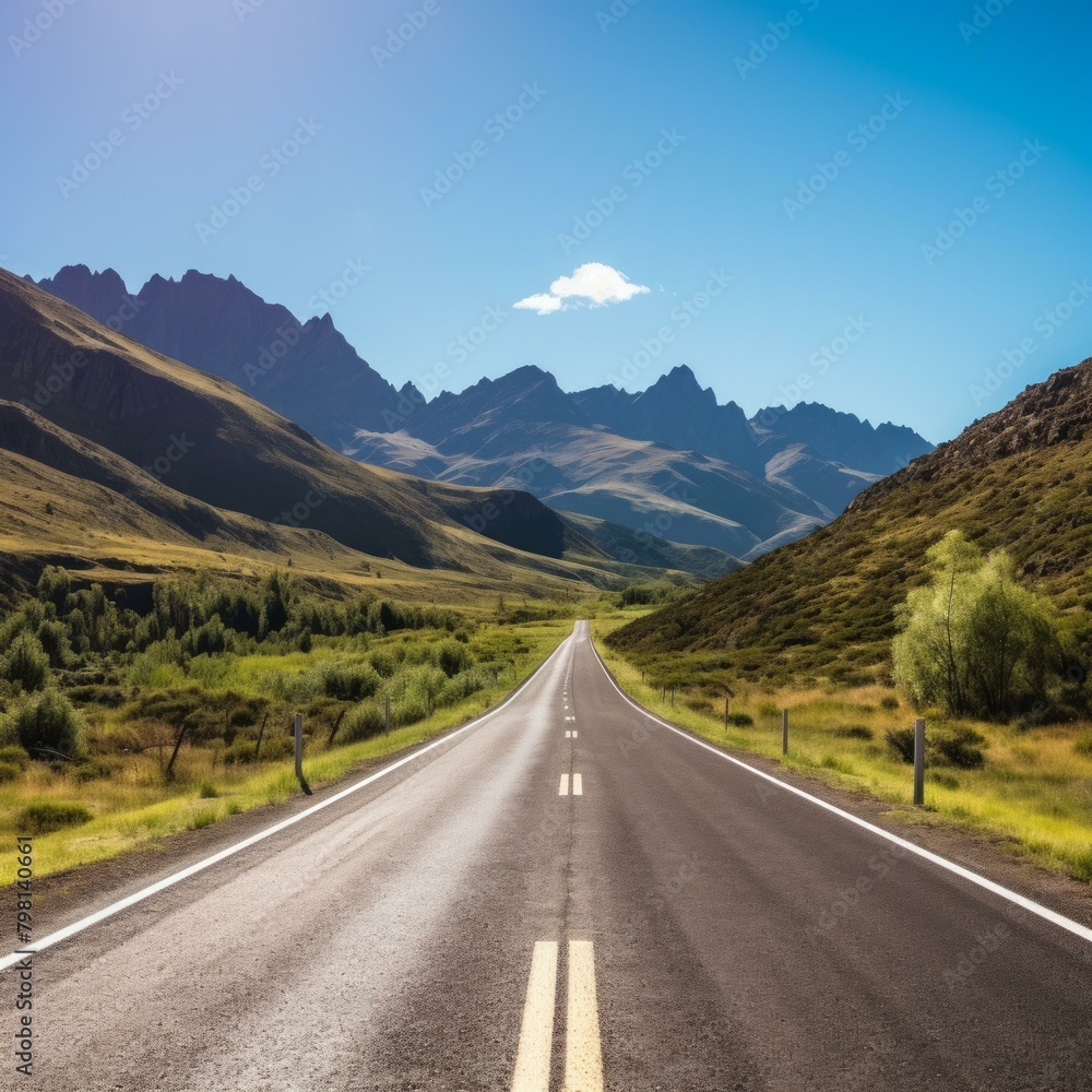 Naklejka premium b'Road through the valley'