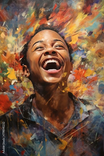 b'Portrait of a Laughing Young Man'