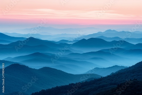 b'Blue Ridge Mountains in North Carolina at Sunset'