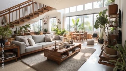 b'Bright and Airy Living Room With Plants' © duyina1990