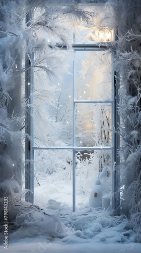 A frosty windowpane photo
