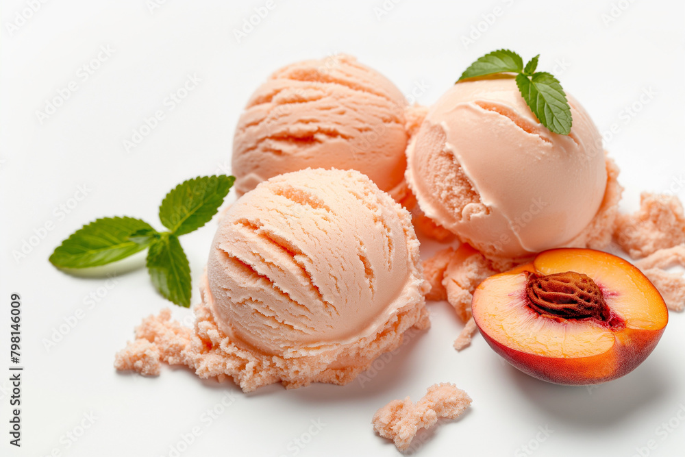 tasty fruit ice cream, beach and summer flavor tasty fruit ice cream, beach and summer flavor