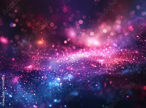 b'Glowing pink and blue sparkles on a dark purple background'