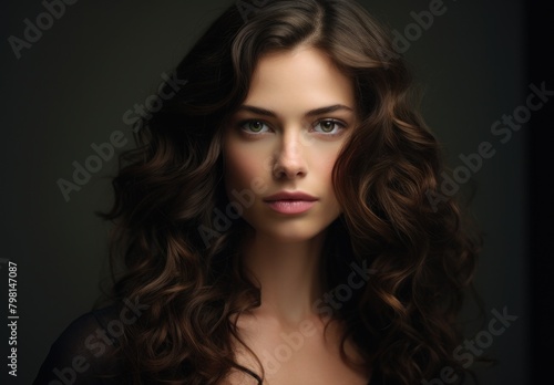 a woman with long brown hair