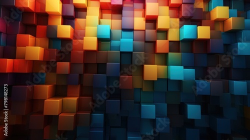 a wall of colorful cubes