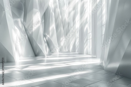 b Futuristic White Interior Space 