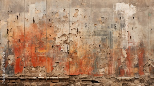 a wall with peeling paint photo